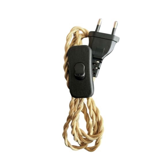 Kit précablé 2 fils tissu torsadés 1,5m noir - TIBELEC