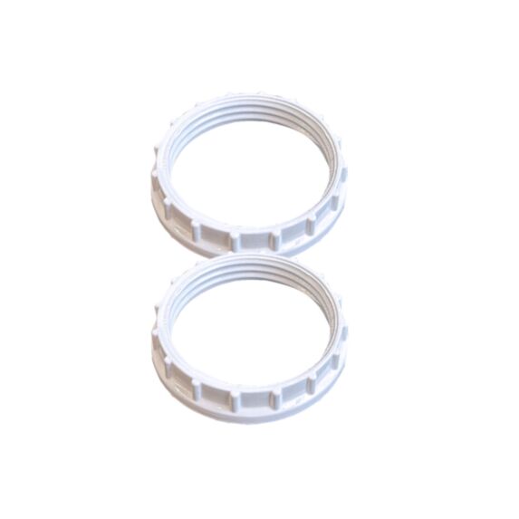 Bague de fixation abat-jour 48mm blanche x2 pour douille E27 - TIBELEC