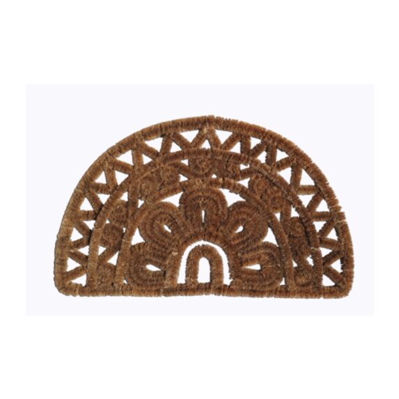 Tapis grattant coco/métal demi-lune - 75 x 45