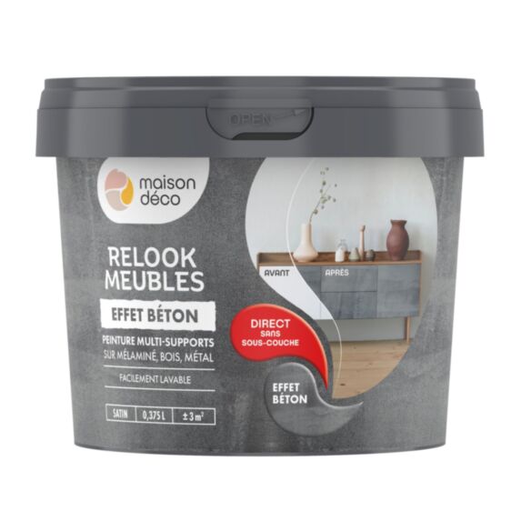 Peinture Relook Meubles Beton 375ml - MAISON DECO