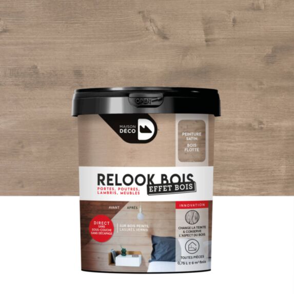 Peinture Relook bois flotte effet bois 0,75L - MAISON DECO