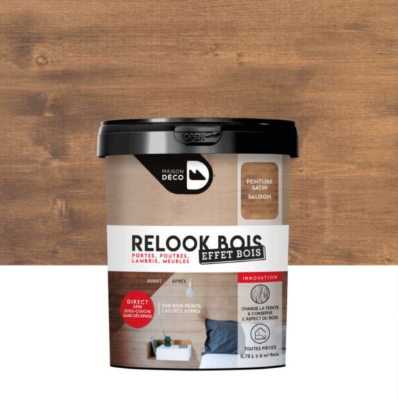 Peinture Relook bois saloon effet bois 0,75L - MAISON DECO