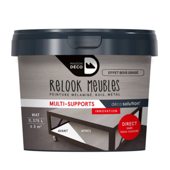 Peinture Relook Meubles effet Bois gris 0,375L - MAISON DECO