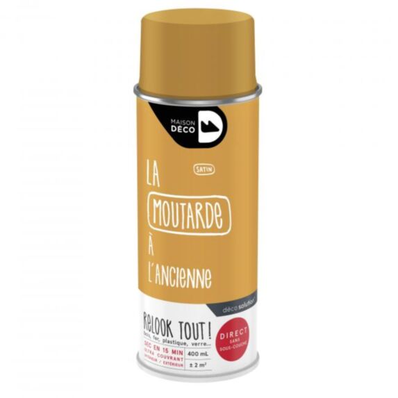 Peinture aérosol Relook Tout satin moutarde - MAISON DECO