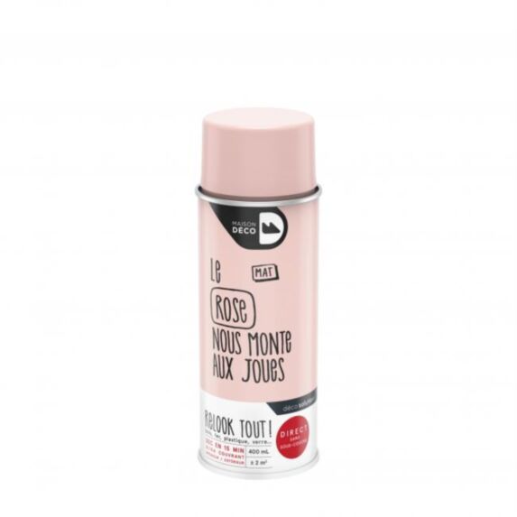 Peinture aérosol Relook Tout mat rose - MAISON DECO