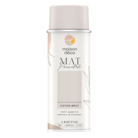 Peinture aérosol mat poudre coton brut 0,4L intérieur - MAISON DECO