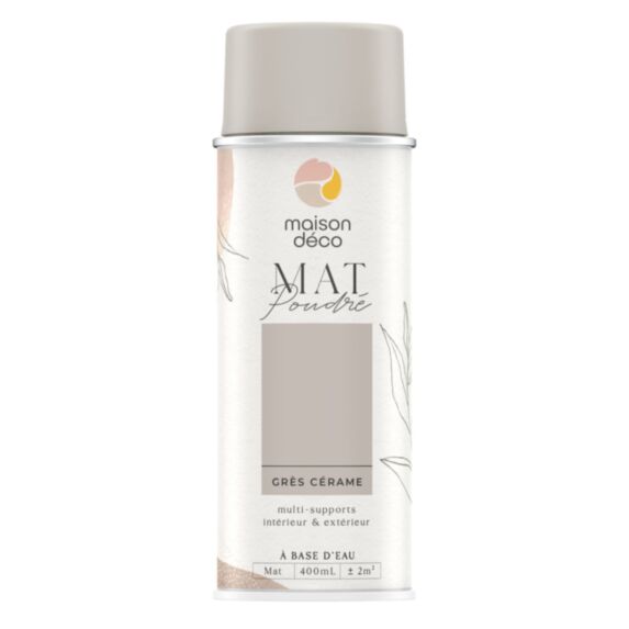 Peinture aérosol mat poudre grès cérame 0,4L intérieur - MAISON DECO
