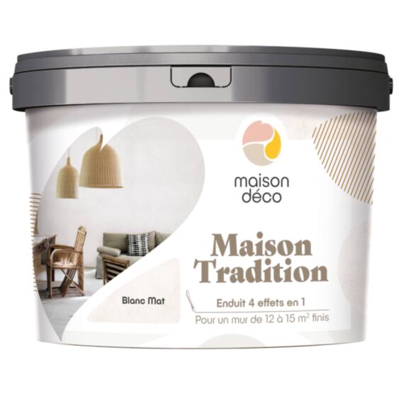 Enduit 4en1 Maison Tradition blanc mat 1L - MAISON DECO