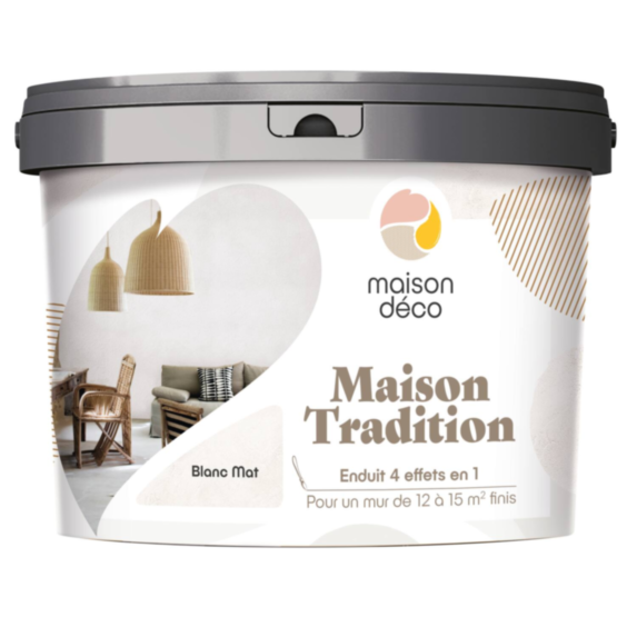 Enduit 4en1 Maison Tradition blanc mat 1L - MAISON DECO