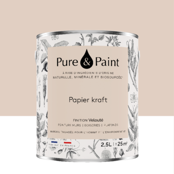 Peinture Multi-Supports Velours Papier Kraft 2,5L - PURE & PAINT