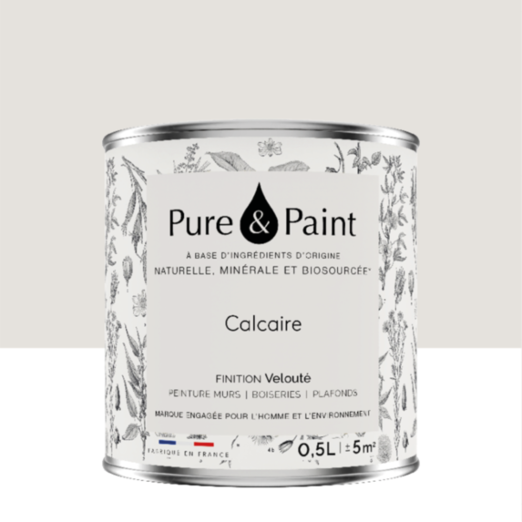 Peinture Multi-Supports Velours Calcaire 0,5L - PURE & PAINT