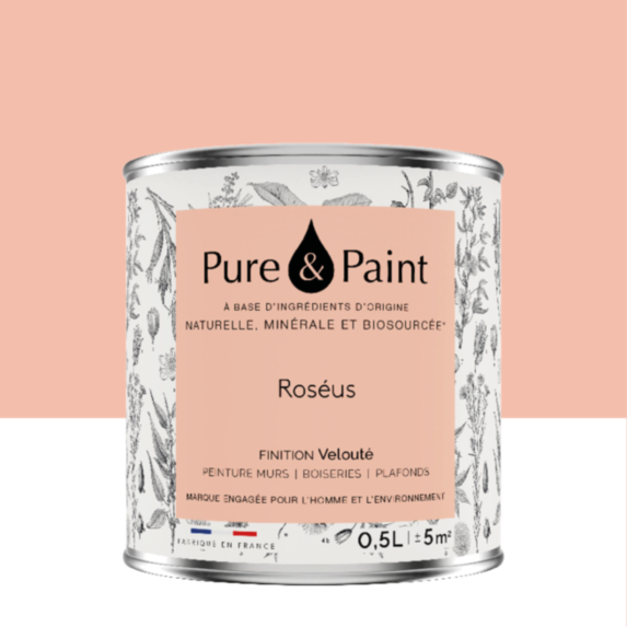 Peinture Multi-Supports Velours Roseus 0,5L - PURE & PAINT