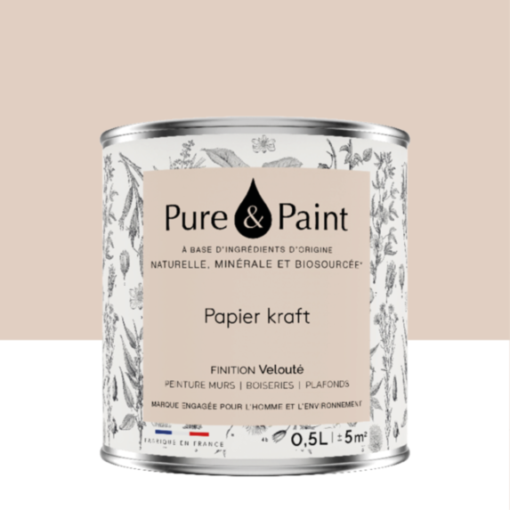 Peinture Multi-Supports Velours Papier Kraft 0,5L - PURE & PAINT