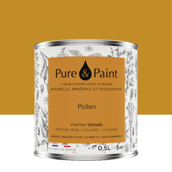 Peinture Multi-Supports Velours Pollen 0,5L - PURE & PAINT