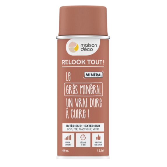 Bombe de peinture Relook Tout minéral grés 400ml - MAISON DECO