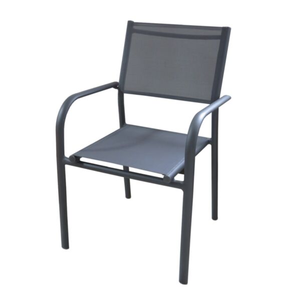 Fauteuil de jardin aluminium et toile Duca gris - PROLOISIRS