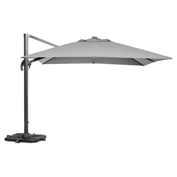 Parasol déporté Roma 3x3m Gris - PROLOISIRS