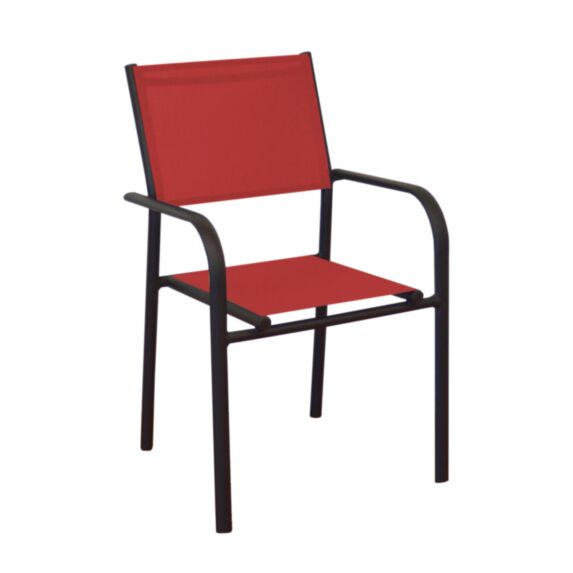 Fauteuil de jardin Duca graphite/rouge - PROLOISIRS