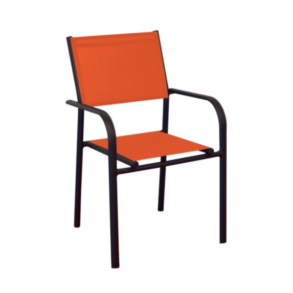 Fauteuil empilable Duca graphite/paprika