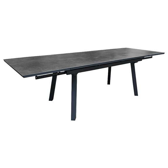 Table de jardin alu céramique Agra 150/200/250x90cm Gris - PROLOISIRS