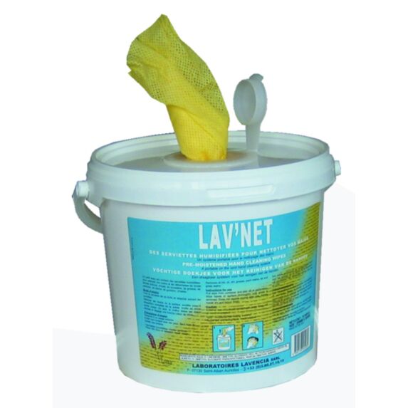 Lavettes non tissées imprégnées d'une solution nettoyante