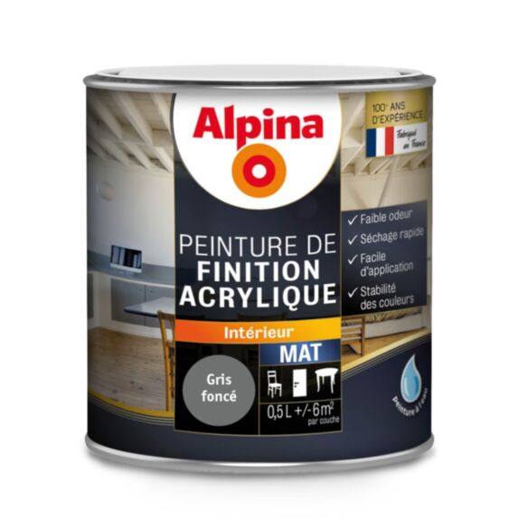 ACRYLIQUE MAT GRIS FONCE 0.5L
