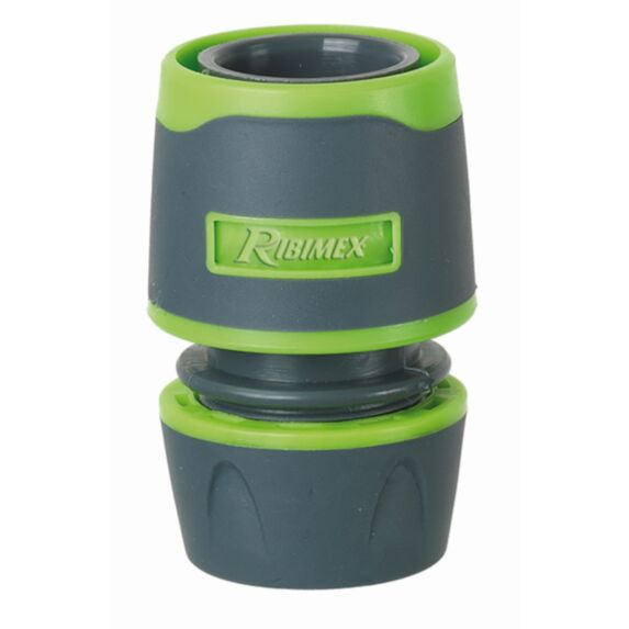 Raccord rapide libre bi-matière Ø12/15mm gris/vert - RIBIMEX