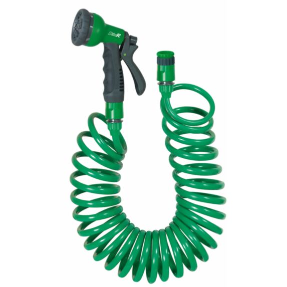 Tuyau spirale 15m pistolet multijets bleu - RIBIMEX