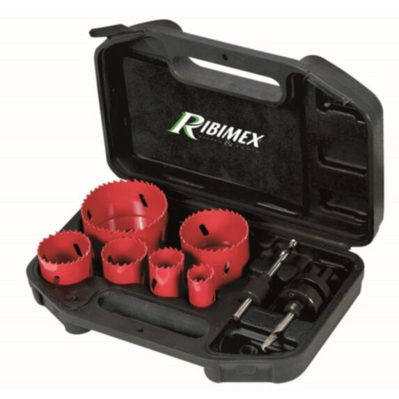 Lot de 6 scies cloches acier 22/29/38/44/57/67 mm malette