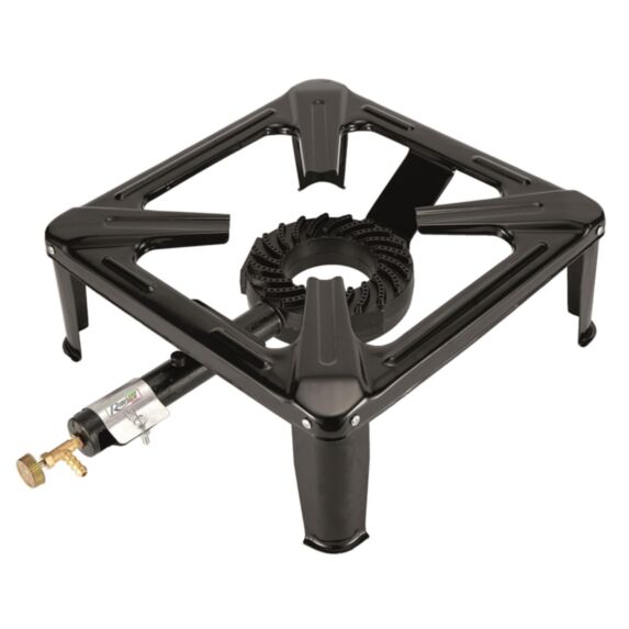 Réchaud à gaz 4 pieds en acier brûleur en fonte - RIBIMEX