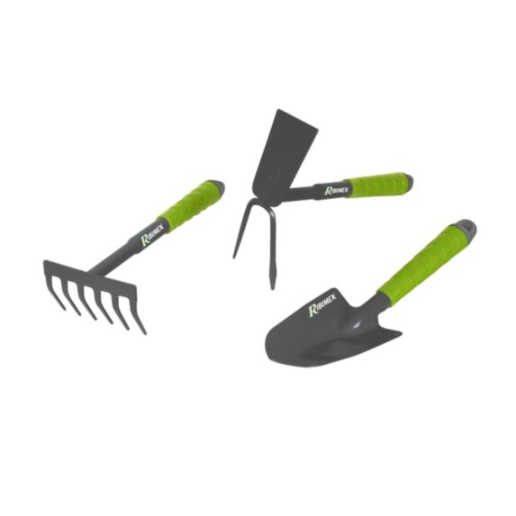 Lot 3 outils fleurs Serfouette rateau transplantoir - RIBIMEX