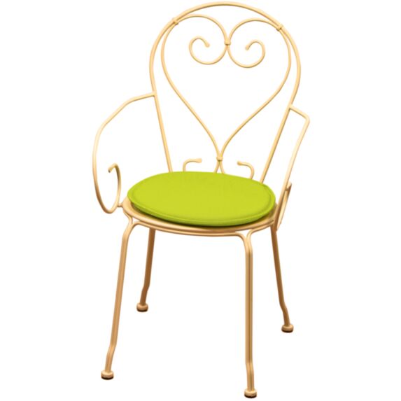 Galette chaise ronde 38cmx3cm vert anis - TENDANCES ET CREATIONS
