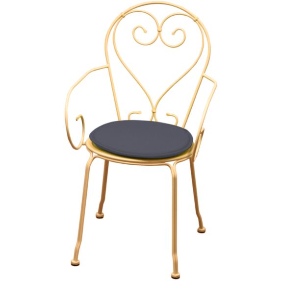 Galette chaise ronde 38cmx3cm gris anthracite - TENDANCES ET CREATIONS