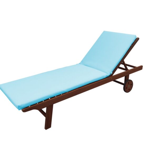 Coussin bain de soleil déhoussable 190x60x6cm aqua bleu chiné - TENDANCES ET CREATIONS