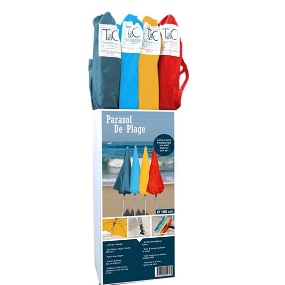 Parasol de plage toile Anti UV 180cm - TENDANCES ET CREATIONS