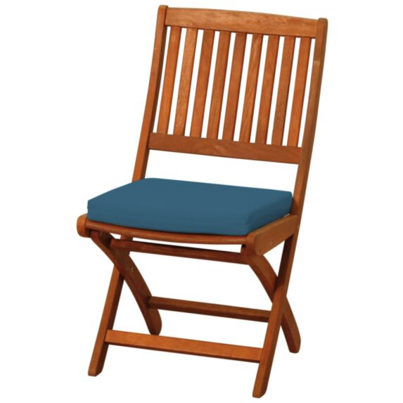 Galette Carrée déhoussable 38x38x4,5cm Bleu Canard