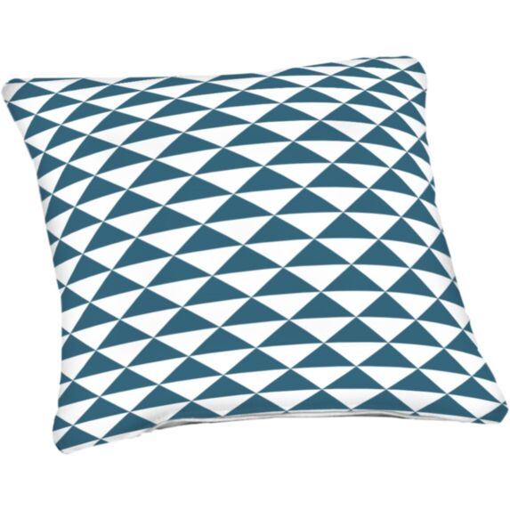 Coussin Déco Triangle déhoussable 40x40x10cm Bleu Canard