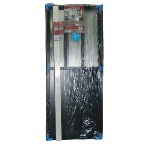 Porte Coulissante Atelier Effet Métal Noir 204x83x4cm - SKYLAB