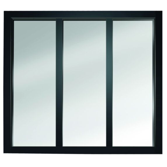 Verrière Atelier 3 carreaux L.112xH.108cm Noir - SKYLAB