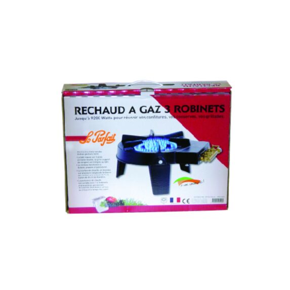 Réchaud trépied à gaz 3 robinets 9,2 KW - LE PARFAIT