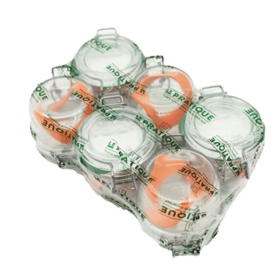 Pack 6 bocaux à armature 200 ml d70 mm