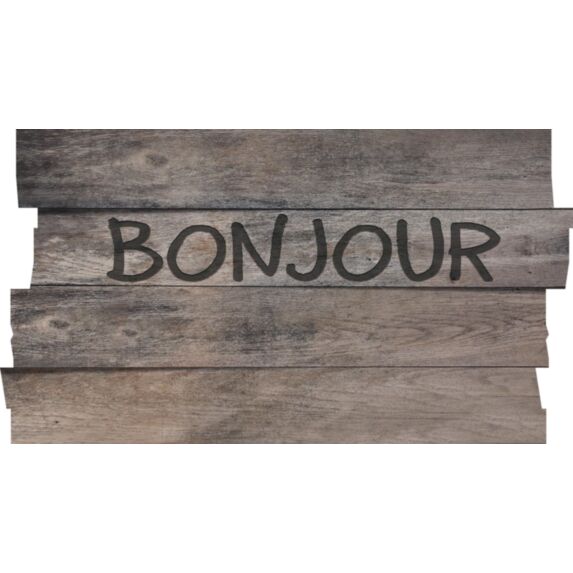 Tapis absorbant decoupe boston planche bonjour gris 40x70cm