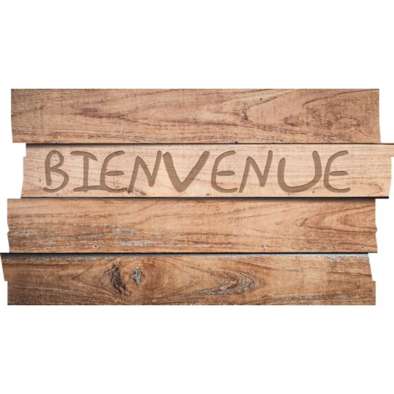 Tapis absorbant decoupe boston planche bienvenu brun 40x70cm