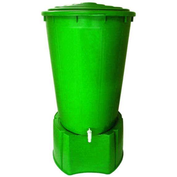 Cuve Récupérateur eau de pluie 500L vert + socle - BELLIJARDIN