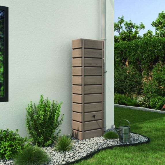 Récupérateur eau de pluie 300L Wood aspect bois beige - BELLI