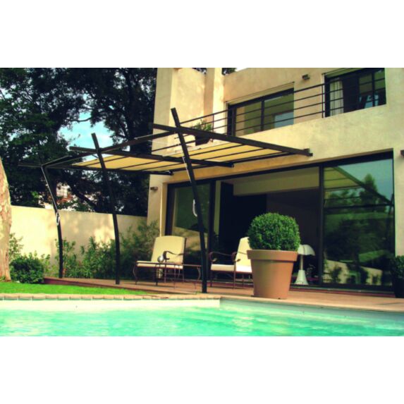 Structure de tonnelle adossée Sydney sans toile - COULEURS DU MONDE