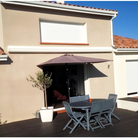 Parasol de balcon 3mx1,50m Léo taupe