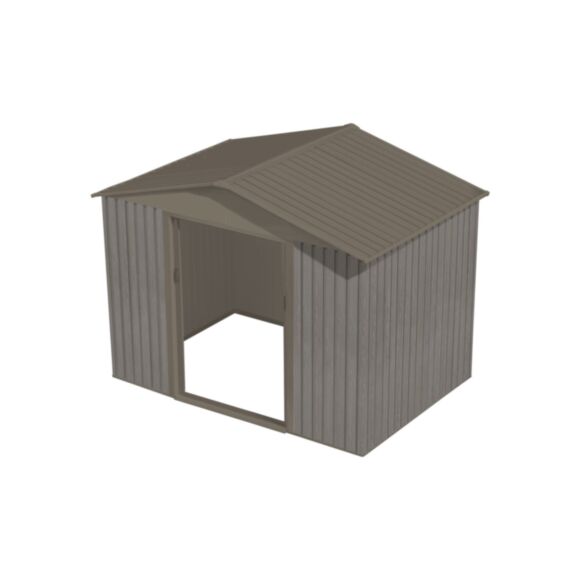 ABRI DE JARDIN EN METAL ASPECT BOIS VIEILLI 86 - 4,7M² - GRIS