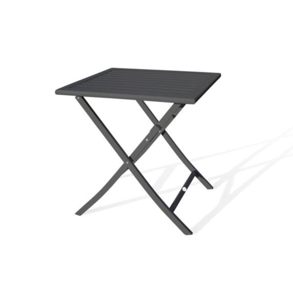 Table de jardin pliante Marius 70x70cm Gris anthracite en aluminium - CITY GARDEN