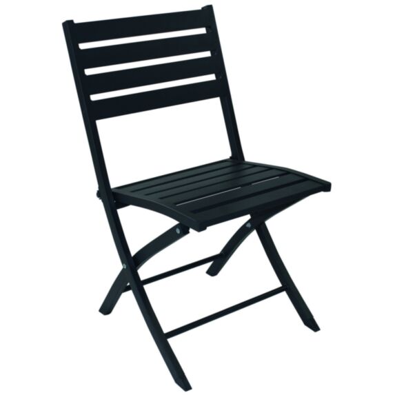 Chaise de Jardin Pliante Marius en Aluminium Gris Anthracite - CITY GARDEN